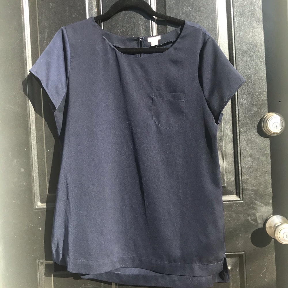 Jcrew Navy top with small pocket
